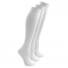 43B427: Girls 3 Pack White Knee High Socks