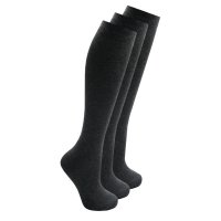 43B428: Girls 3 Pack Grey Knee High Socks
