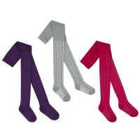 46B516: Girls Assorted Cable Tights (2-8 Years)