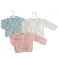 MC855A-Pink: Knitted Premature Cardigan-Pink