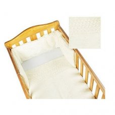 Broderie Anglaise Cot Quilt & Bumper Set: White