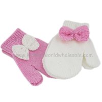 KIDS6174-13: Infant Mittens With Bow (13 cm)