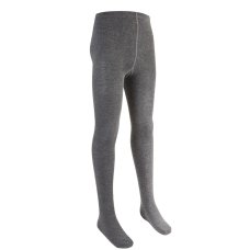 46B261: Girls Plain Grey Cotton Rich Tights (2-10 Years)