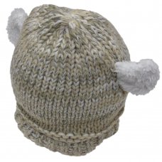 HAT6406: Baby Fur Ear, Cotton Lined Knit Hat (6-18 Months)
