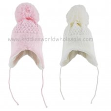 KIDS6157-1: Baby Girls Honeycomb Knit Nepalese Hat (0-6 Months)