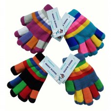 AT105: Childrens Magic Multi Coloured Gloves With Lining