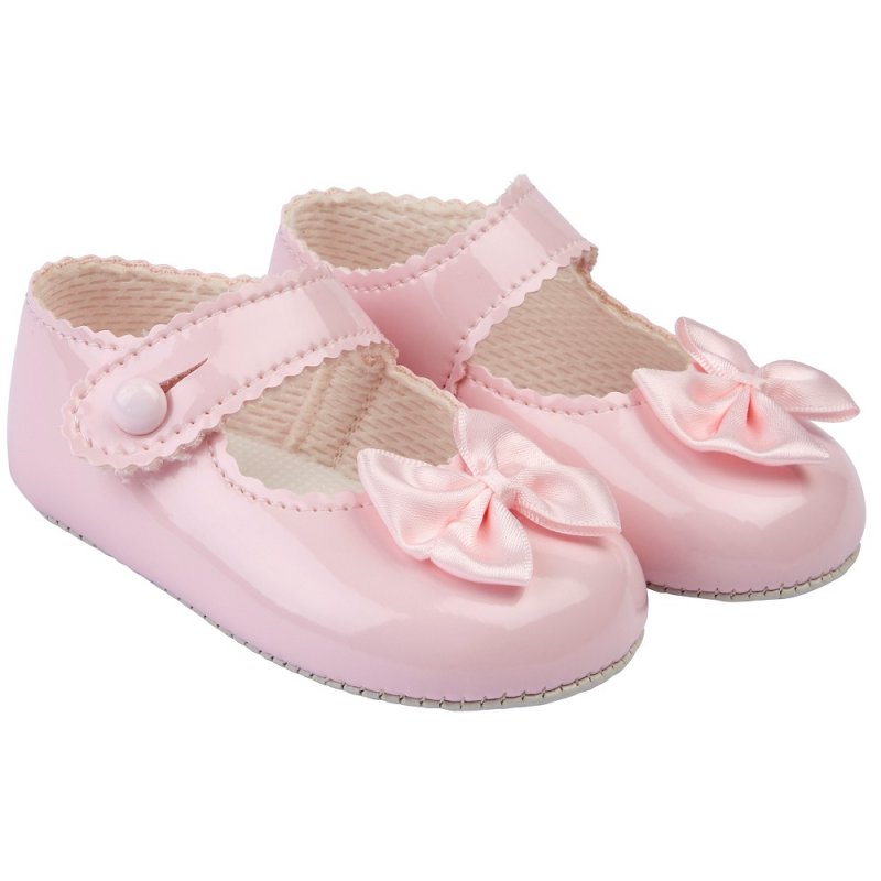 B604: Baby Girls Soft Soled Shoe-Pink (Shoe Sizes: 0-4)
