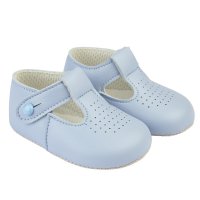 B625: Baby Soft Soled Shoe-Sky (Shoe Sizes: 0-4)