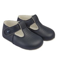 B625: Baby Soft Soled Shoe-Navy (Shoe Sizes: 0-4)