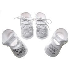 B704: White Satin Shoes (0-4 Months)