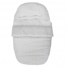 Standard Broderie Anglaise Car Seat Footmuff: White
