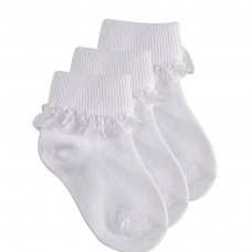 Girls 3 Pack White Frilly Lace TOT Socks