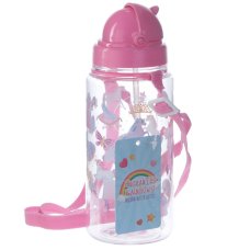 BOT09: 450ml Childrens Water Bottle with Straw & String - Unicorn