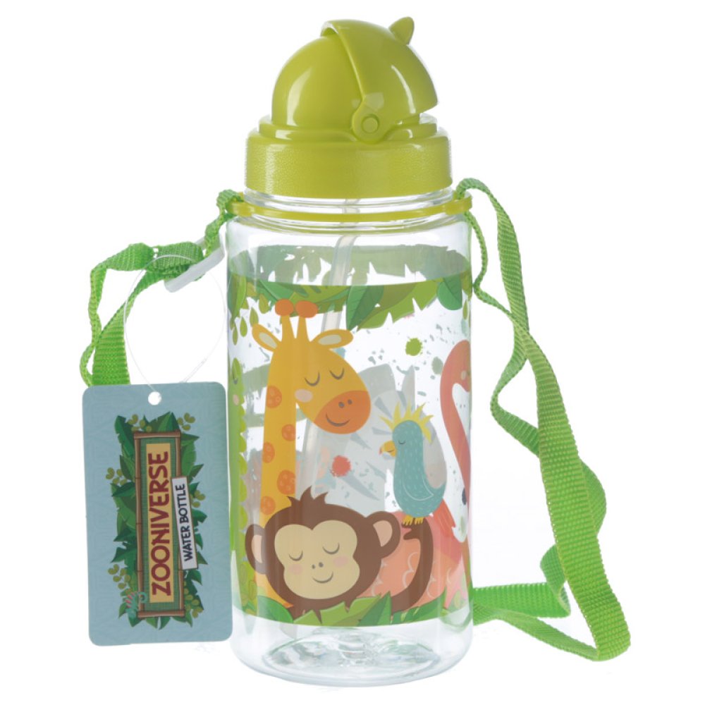 BOT10: 450ml Childrens Water Bottle with Straw & String BOT10: 450ml Childrens Water Bottle with Straw & String