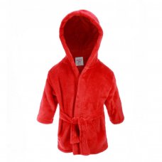 FBR24-R-0-6: Plain Red Dressing Gown (0-6 Months)
