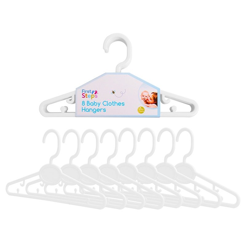 FS733: 8 White Baby Clothes Hangers