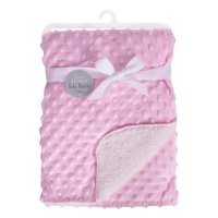 FS841: Pink Bubble Mink Sherpa Baby Blanket