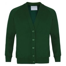 School Cardigan - Bottle Green