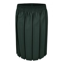 Girls School Box Pleated Skirt - Bottle Green