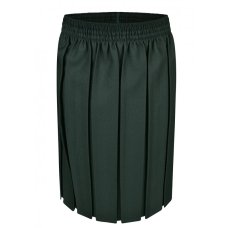 Girls School Box Pleated Skirt - Bottle Green