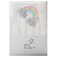 L1035: Baby Girls Rainbow Hooded Towel/Robe