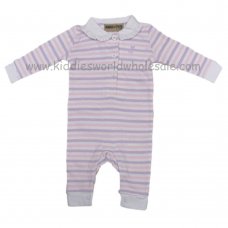 P16071: Baby Girls Stripe Romper With Stag Emb (0-12 Months)