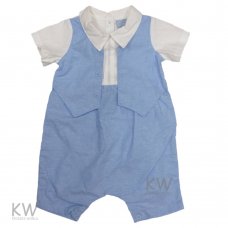 P16506: Baby Boys Romper With Mock Waistcoat (0-9 Months)