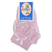 Girls Pink Jester Frilly Lace Socks