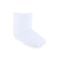 S01-W-NB: White Turnover Socks (Newborn)