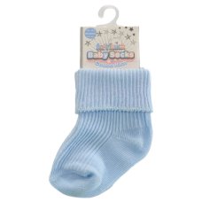 S01-B-NB: Blue Turnover Socks (Newborn)