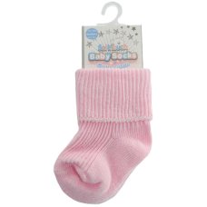 S01-P-NB: Pink Turnover Socks (Newborn)