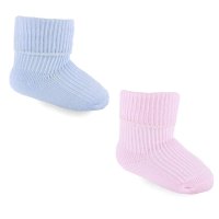 S01-PB-NB: Pink/Blue Turnover Socks (Newborn)