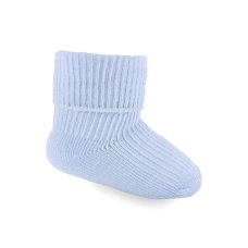 S02-B-03: Blue Turnover Socks (0-3m)