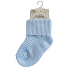 S02-B-03: Blue Turnover Socks (0-3m)