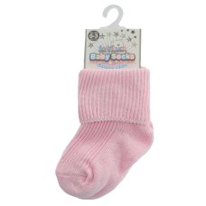 S02-P-03: Pink Turnover Socks (0-3M)