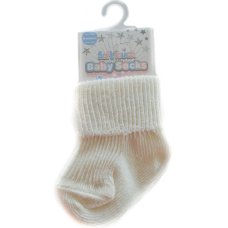 S05-C-NB: Cream Turnover Socks (Newborn)