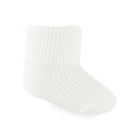 S06-C-03: Cream Turnover Socks (0-3m)