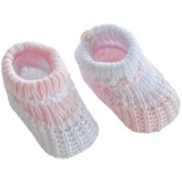 S419: Pink Turnover Cotton Baby Bootees