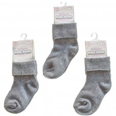 S59-G: Grey Turnover Socks (3-24 Months)