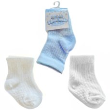 S82-B-612: 3 Pack Ribbed Socks (6-12 Months)