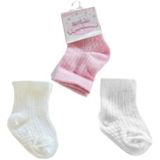 S82-P-36: 3 Pack Ribbed Socks (3-6 Months)