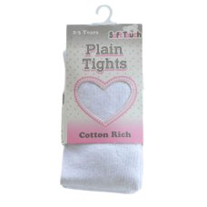 T80-W: White Cotton Tights (NB-12 Years)