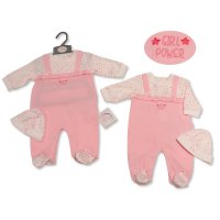 BIS-2020-2264: Baby Girls All In One & Hat Set- Girl Power (NB-3 Months)