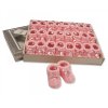 BSS-116-354P: Knitted Baby Bootees with Bow-Pink (0-3 Months)