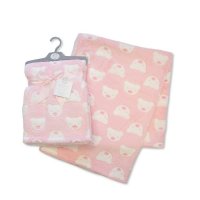 BW-112-988P: Baby Printed Teddy Wrap- Pink