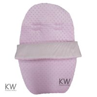 Dimple Velour Padded Car Seat Footmuff: Pink