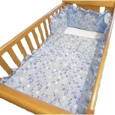 ABC Printed Cot Quilt & Bumper Set: Cream