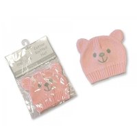 PB-20-427P: Knitted Premature Baby Hats - Pink