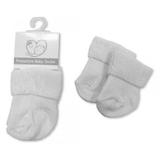 PB-20-470W: Premature Baby Turn Over Socks - White