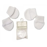 PB-2015-400: Premature 2 Pack Baby Mittens - White